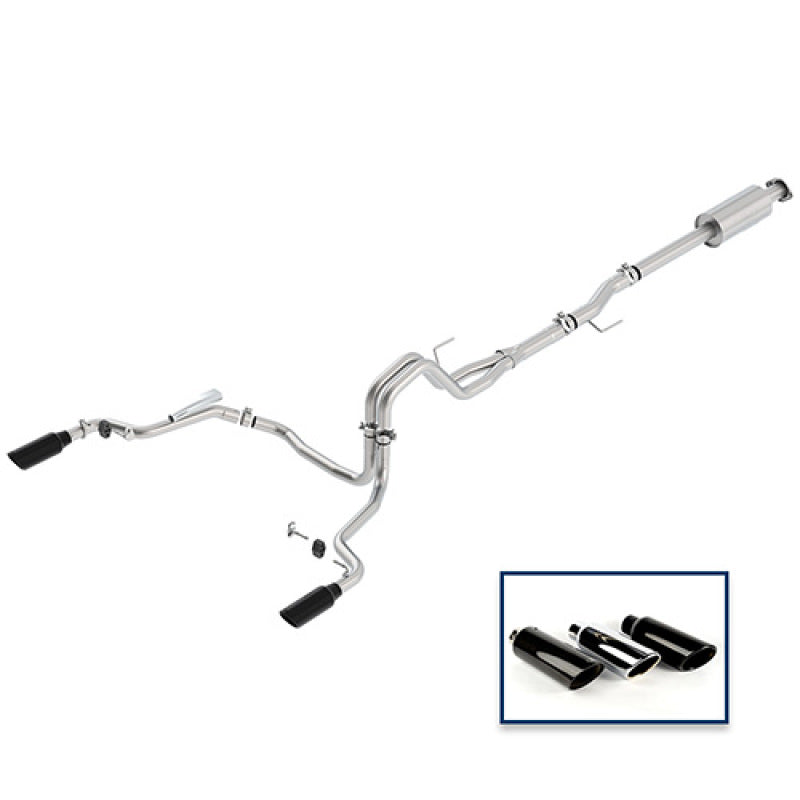 Ford Racing 15-18 F-150 5.0L Cat-Back Extreme Exhaust System Rear Exit w/ Black Chrome Tips M-5200-F1550DEBA