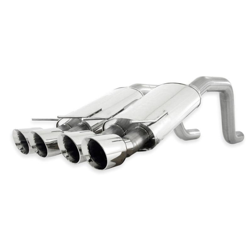 Stainless Works 2006-13 Corvette C6ZO6/ZR1 3in Axleback Chambered Mufflers Quad 4in Rolled Edge Tips ZO6CBCQUAD Main Image