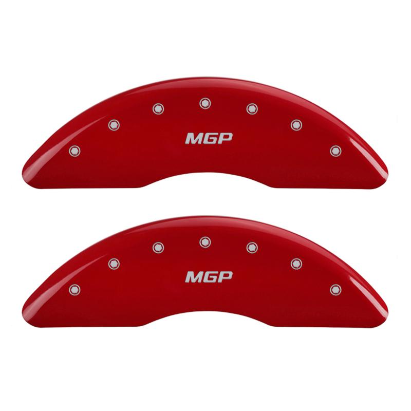 MGP 4 Caliper Covers Engraved Front & Rear MGP Red finish silver ch 32002SMGPRD Main Image