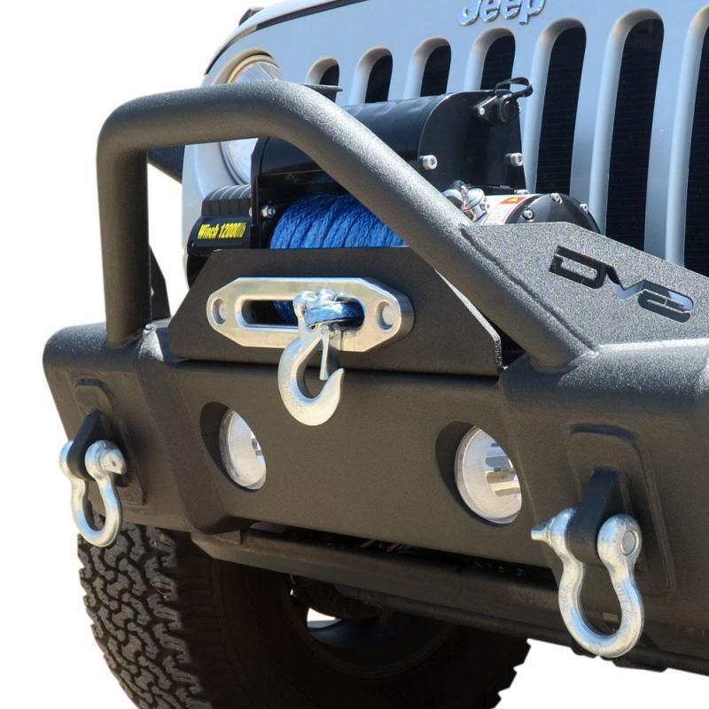 DV8 Offroad 07-18 Jeep Wrangler JK/JL FS-13 Steel Stubby Front Bumper w/ Fog Lights FBSHTB-13 Main Image