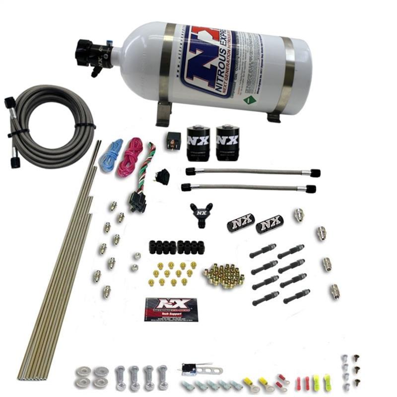 Nitrous Express 8 Cyl Dry Direct Port 2 Solenoids Nitrous Kit (200-600HP) w/10lb Bottle 93006-10 Main Image