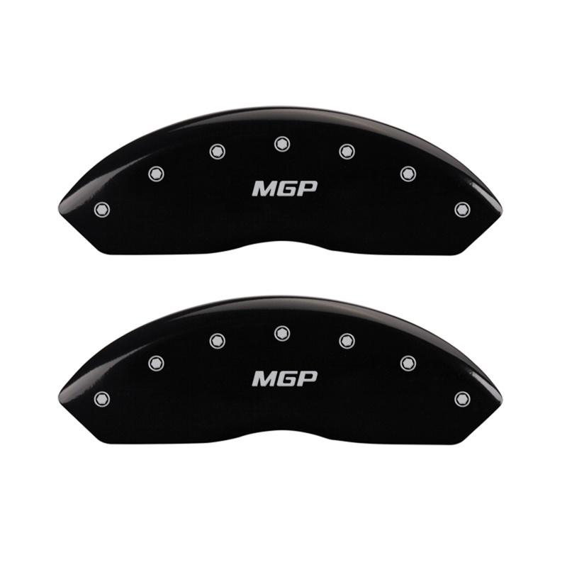 MGP Front set 2 Caliper Covers Engraved Front MGP Black finish silver ch 14212FMGPBK Main Image