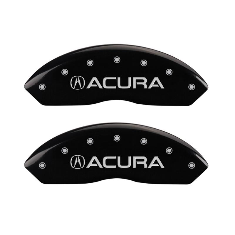 MGP 4 Caliper Covers Engraved Front & Rear Acura Black finish silver ch 39015SACUBK Main Image