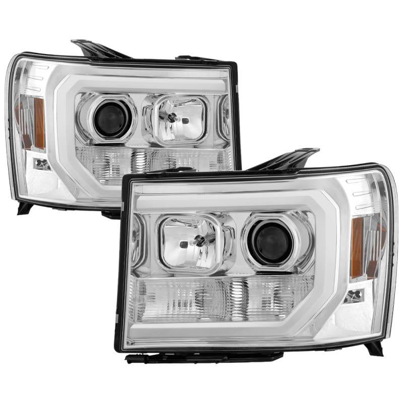 Spyder GMC Sierra 1500/2500/3500 07-13 V2 Projector Headlights - Chrome PRO-YD-GS07V2-LBDRL-C 5083647 Main Image