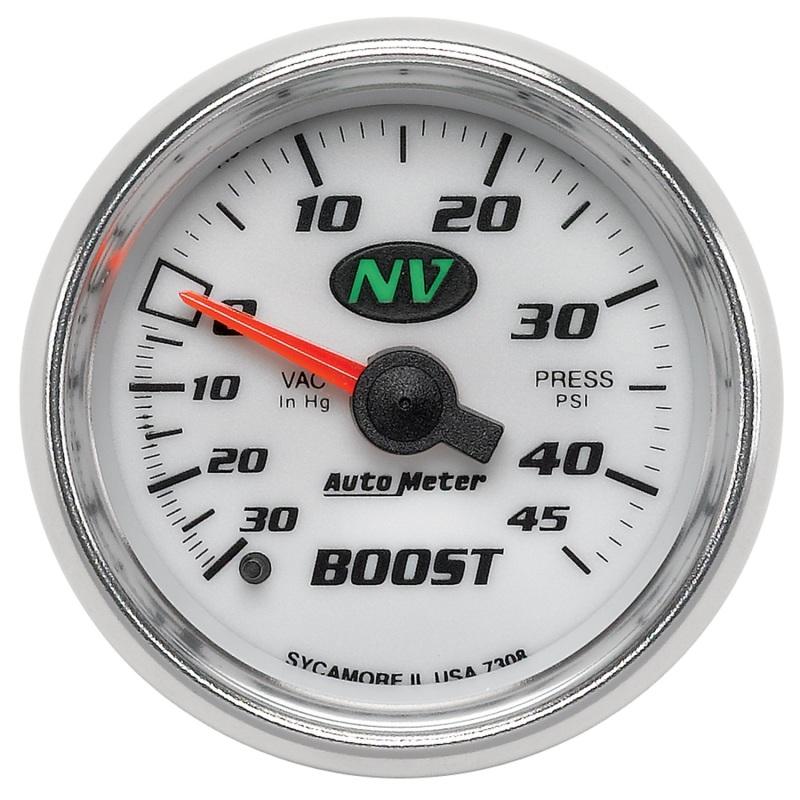 Autometer 52mm Mechanical 30 In Hg-Vac/45 PSI Vacuum / Boost Gauge 7308 Main Image