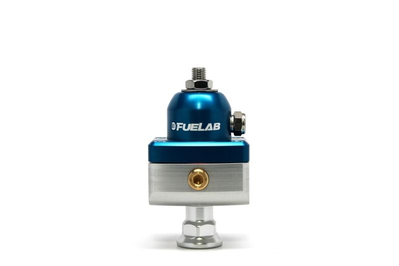 Fuelab 575 Carb Adjustable Mini FPR Blocking 4-12 PSI (1) -6AN In (2) -6AN Out - Blue 57501-3 Main Image