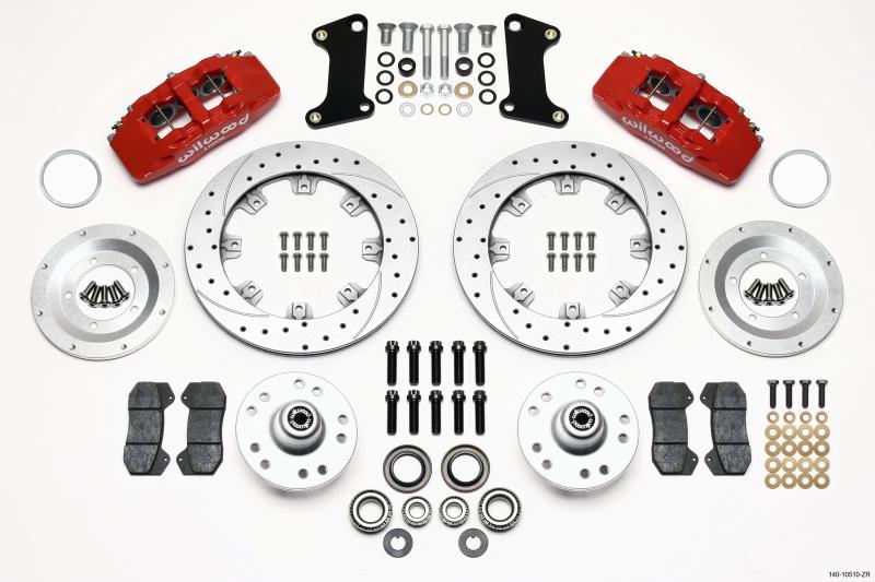 Wilwood Dynapro 6 Front Hub Kit 12.19in Drill-Zinc Red 67-69 Camaro (*Line Kit Needed*) 140-10510-ZR Main Image