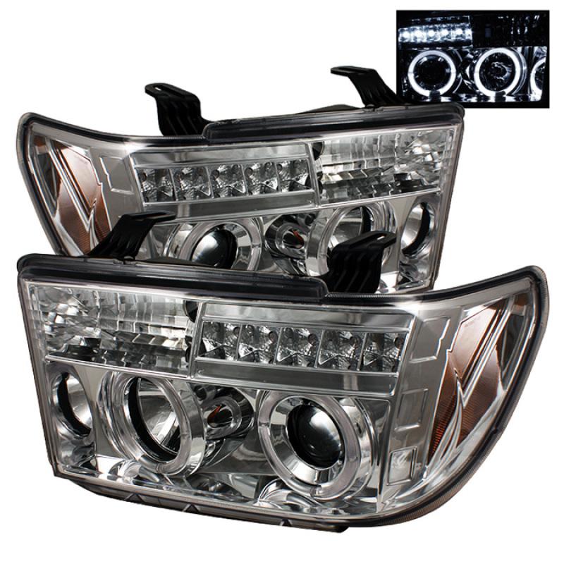 Spyder Toyota Tundra 07-13 Projector Headlights LED Halo LED Chrm PRO-YD-TTU07-HL-C 5012036 Main Image