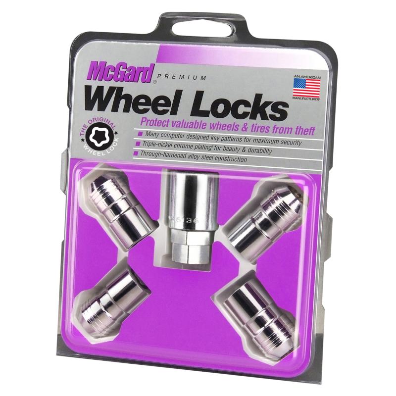 McGard Wheel Lock Nut Set - 4pk. (Cone Seat) M14X1.5 / 21mm & 22mm Dual Hex / 1.639in. L - Chrome 24215 Main Image