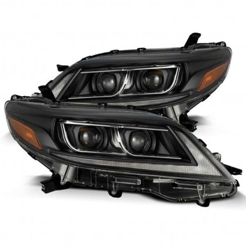 AlphaRex 11-21 Toyota Sienna LUXX LED Proj Headlights Plank Style Black w/Seq Signal/DRL 880766