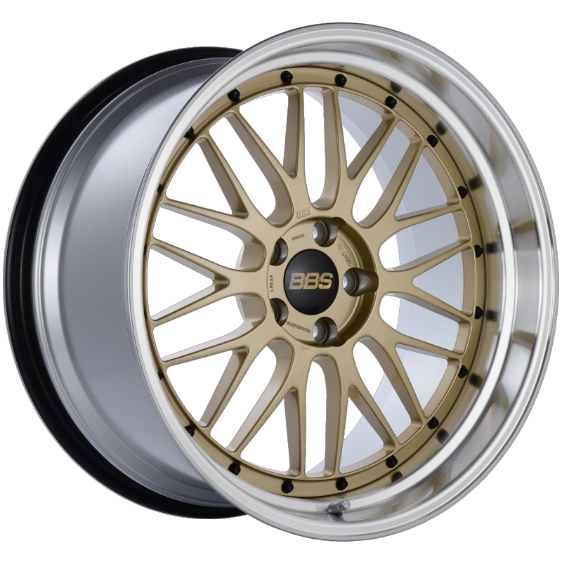 BBS LM 20x10.5 5x114.3 ET20 CB66 Gold Center Diamond Cut Lip Wheel LM239GPK Main Image