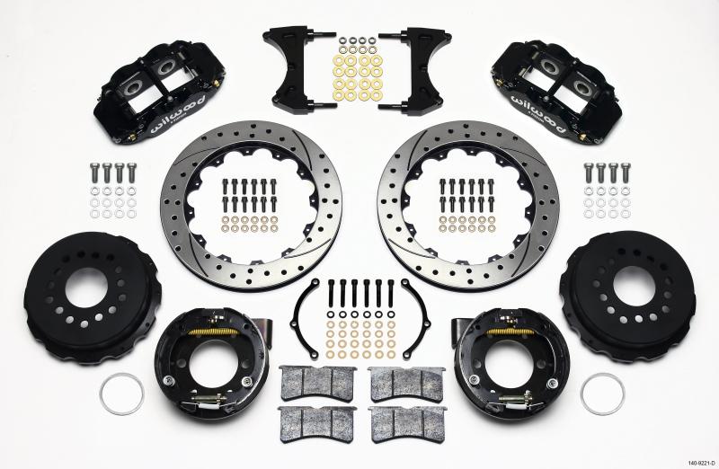 Wilwood Narrow Superlite 4R Rear P-Brk Kit 12.88in Drilled 2005-2014 Mustang 140-9221-D Main Image