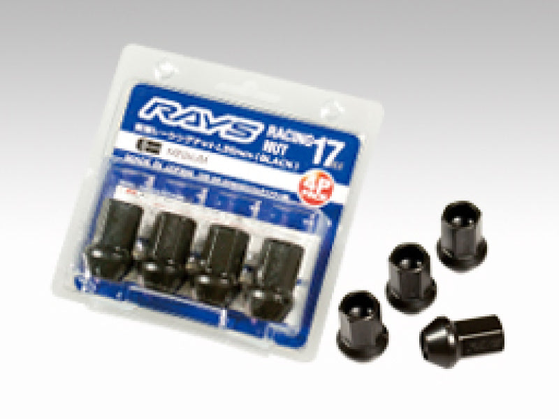 Rays 17 Hex Racing Lock Nut Set L35 Medium Type 12x1.25 - Black Chromate (4 Pieces) W17RN12125BL354LP