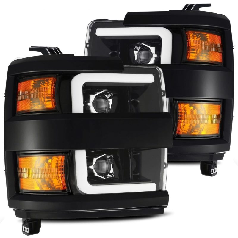 AlphaRex 15-19 Chevy 2500HD PRO-Series Proj Headlights Plank Jet Blk w/Activ Light/Seq Signal/DRL 880226