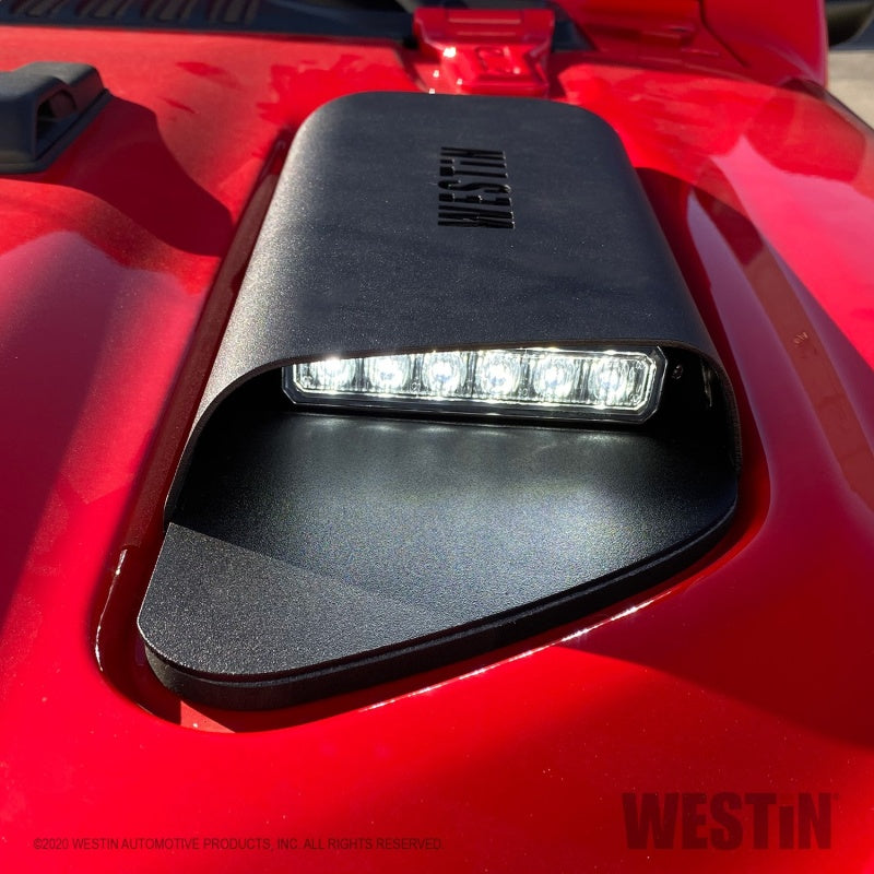 Westin 18-20 Jeep Wrangler JL 2dr LED Hood Scoops - Textured Black 62-41115