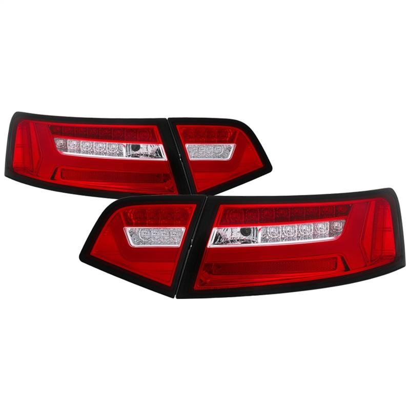 Spyder 09-12 Audi A6 LED Tail Lights - Red Clear (ALT-YD-AA609-LED-RC) 5085191 Main Image