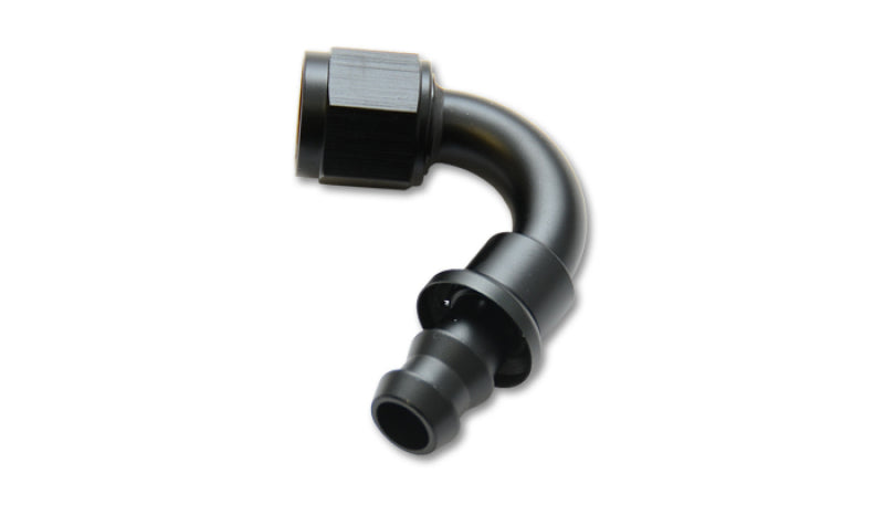 Vibrant Push-On 120 Degree Hose End Elbow Fitting; Size: -4AN