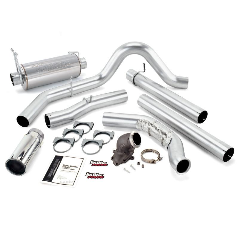 Banks Power 99 Ford 7.3L Cat Monster Exhaust w/ Power Elbow - SS Single Exhaust w/ Chrome Tip 48658 Main Image