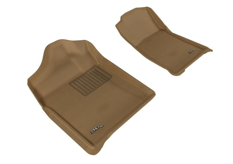 3D MAXpider 2007-2013 Chevrolet/GMC Silverado/Sierra Regular Cab Kagu 1st Row Floormat - Tan L1CH05111502 Main Image