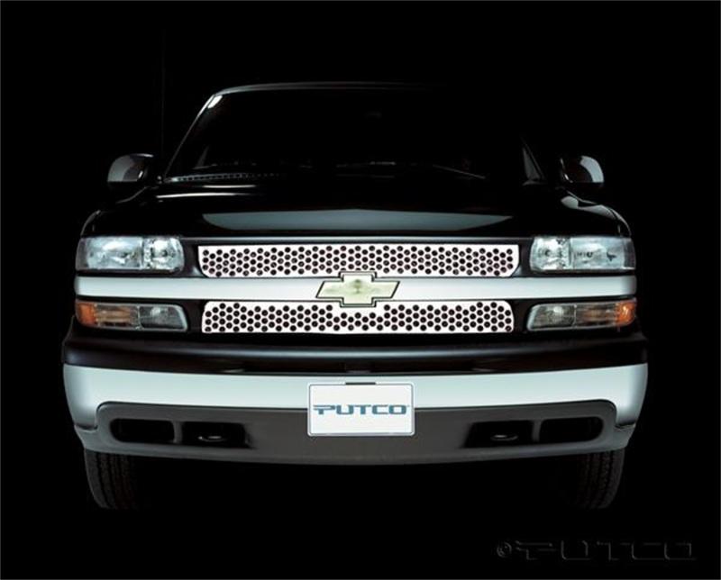 Putco 99-00 Chevrolet Silverado LD Punch Stainless Steel Grilles 84101 Main Image