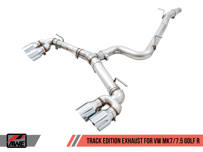 AWE Tuning MK7.5 Golf R Track Edition Exhaust w/Chrome Silver Tips 102mm 3015-42140