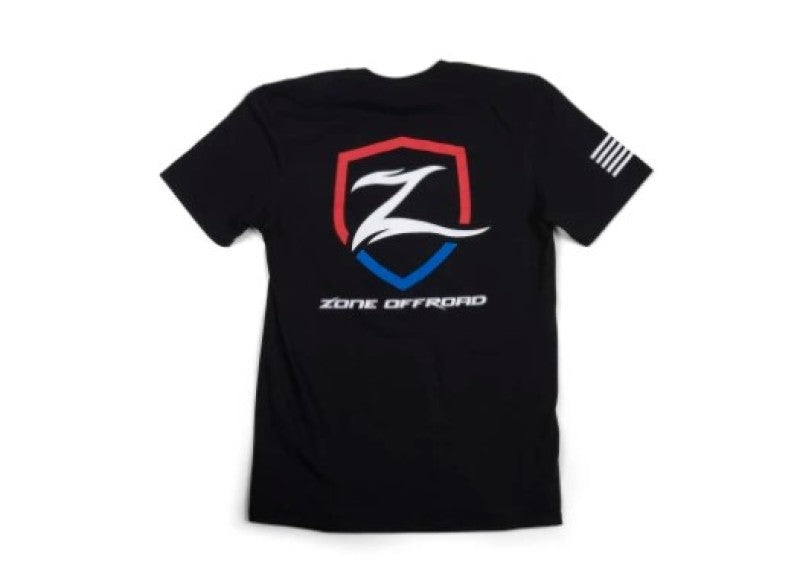 Zone Offroad Black Premium Cotton T-Shirt w/ Patriotic Zone Logos - Large ZONU9162L