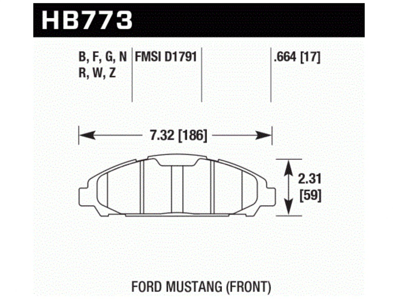 Hawk Brake Pads HB773G.664 Item Image