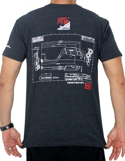 Apexi A'PEXi T-Shirt - Blueprint - Grey *Discontinued