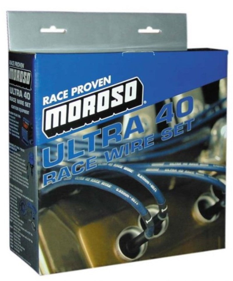 Moroso Chevrolet Small Block Ignition Wire Set - Ultra 40 - Unsleeved - Non-HEI - Under Header - Blk 73708