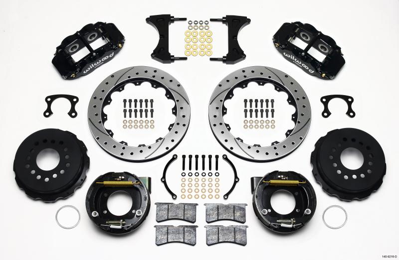 Wilwood Narrow Superlite 4R Rear P-Brk Kit 12.88in Drilled Small Ford 2.66in Offset 140-9216-D Main Image