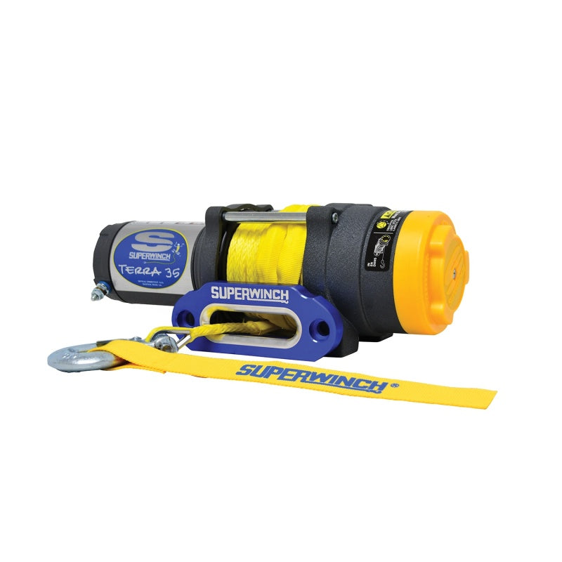 Superwinch 3500 LBS 12 VDC 3/16in x 50ft Synthetic Rope Terra 35SR Winch 1135230