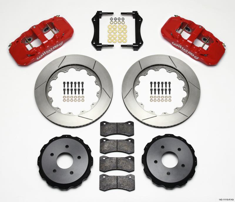 Wilwood AERO4 Rear Kit 14.00in Red 97-04 Corvette C5/Z06 05-13 C6 140-11119-R Main Image