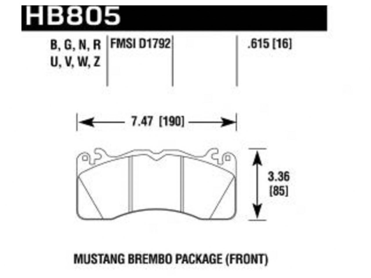 Hawk Brake Pads HB805Z.615 Item Image