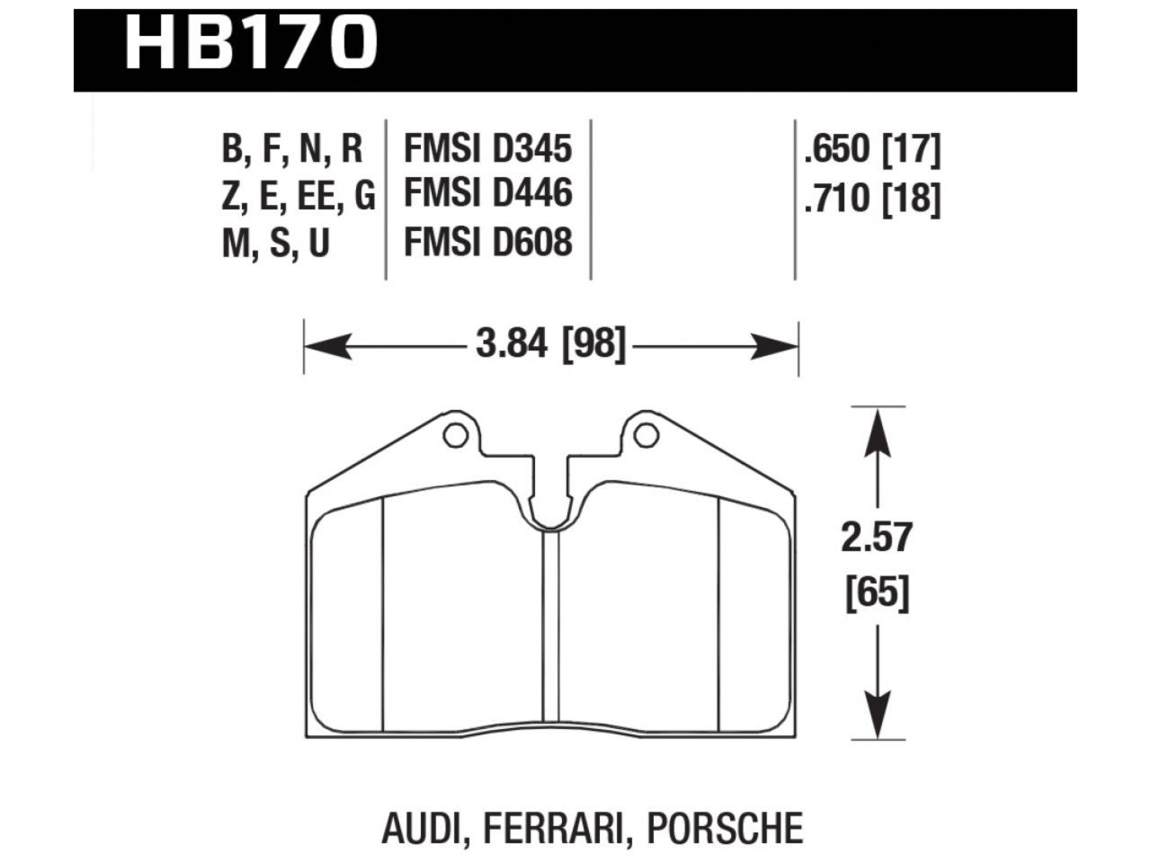 Hawk Brake Pads HB170R.650 Item Image