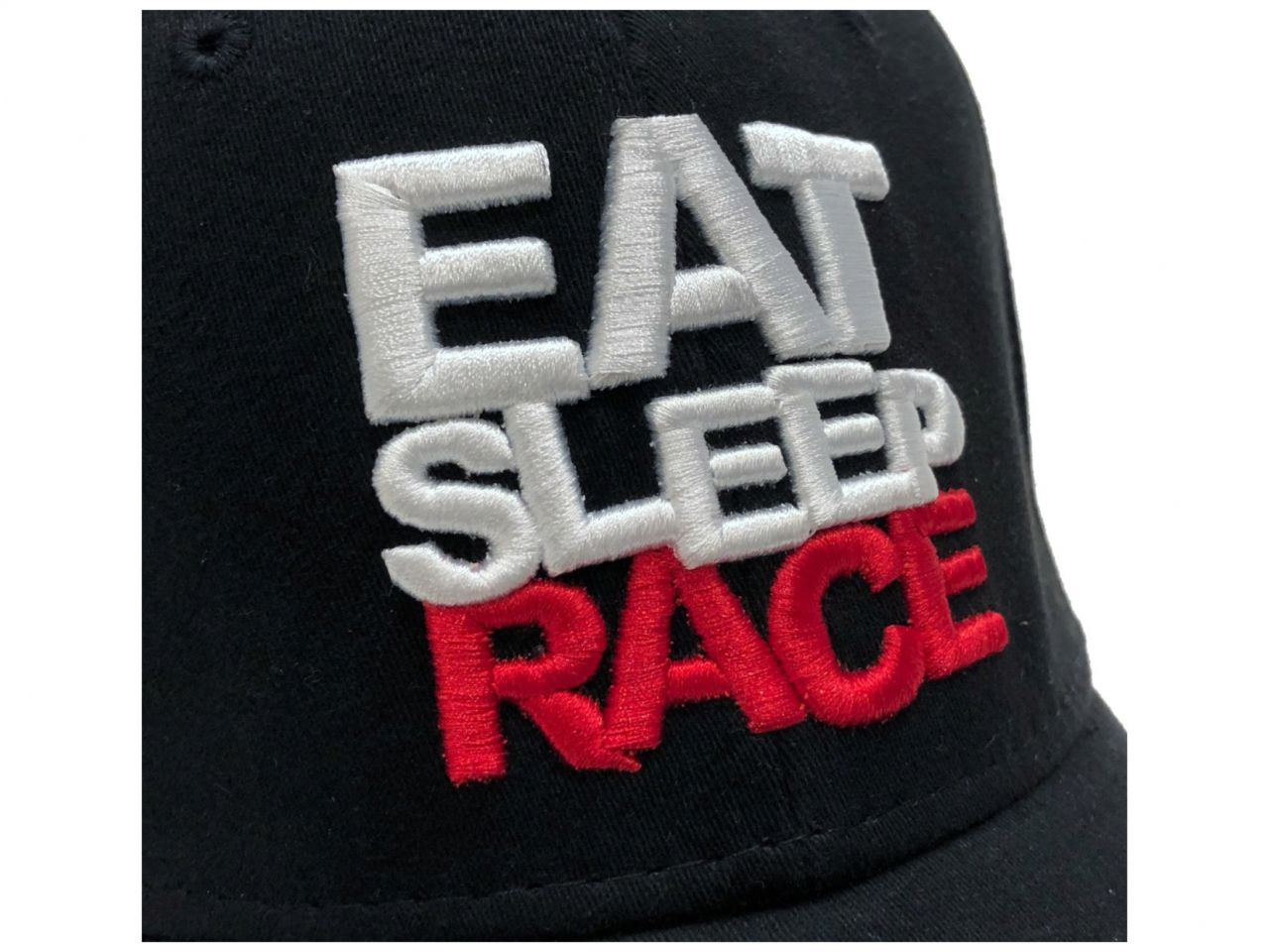 Eat Sleep Race Black Logo Team Flexfit Hat - L/XL