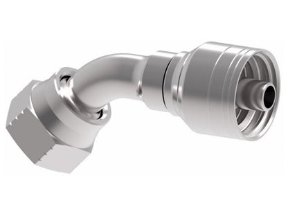 Aeroquip Reusable Aluminum Non-Swivel; 45 deg. Elbow; -16AN Hose Size; Bulk