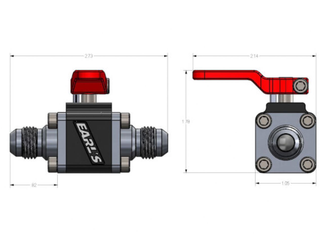 Earl's Ultrapro Ball Valve -6AN Male to Male