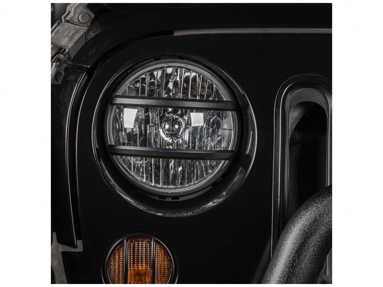 Rugged Ridge Elite Euro Guard Kit,Pivotal,Headlight,Black;07-18 Wrangler JK/JKU