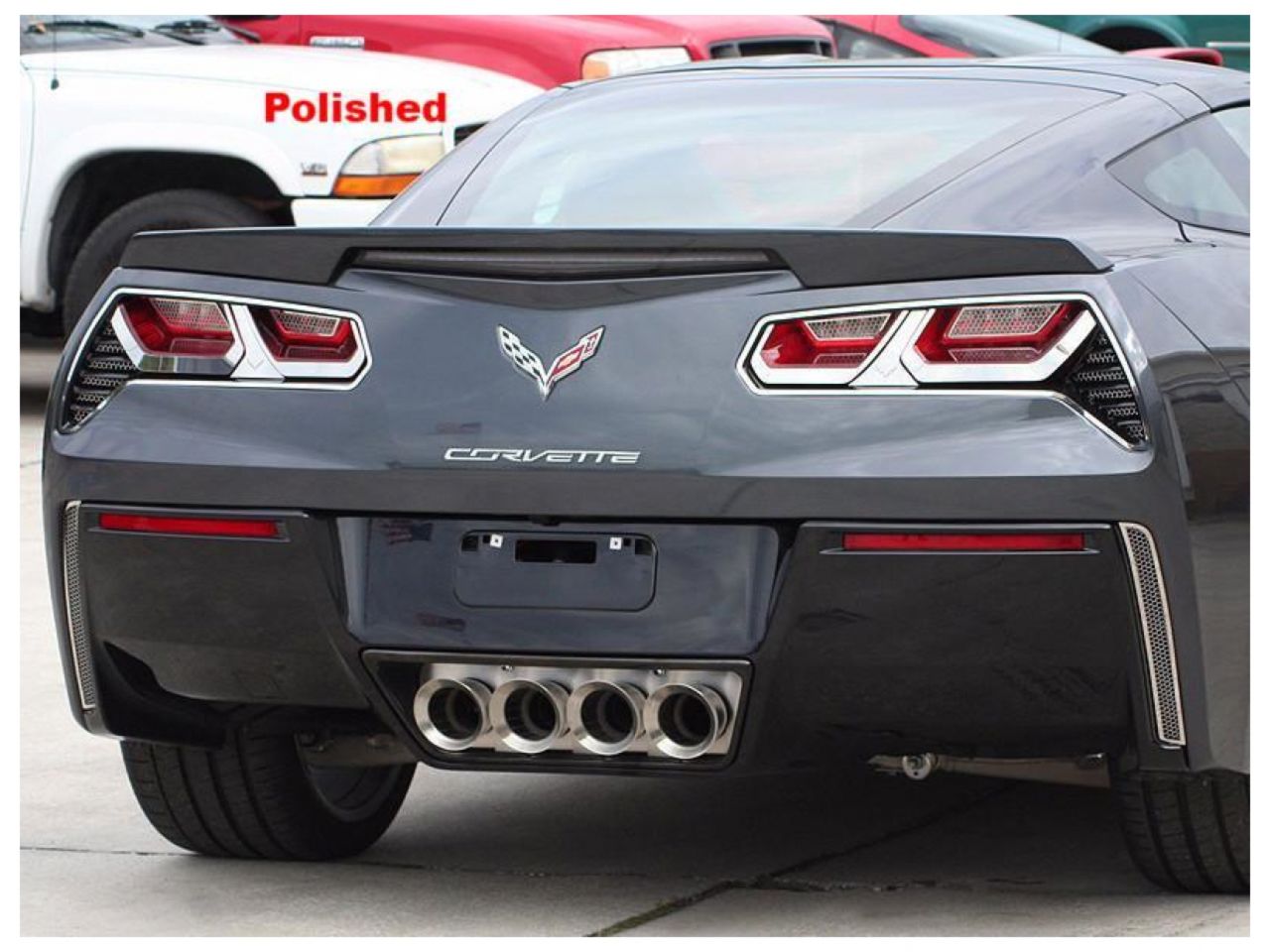 American Car Craft (ACC) 2014-2019 C7 Z06/Grand Sport-8pc Tail Light Bezel Trim w/Etched Emblem