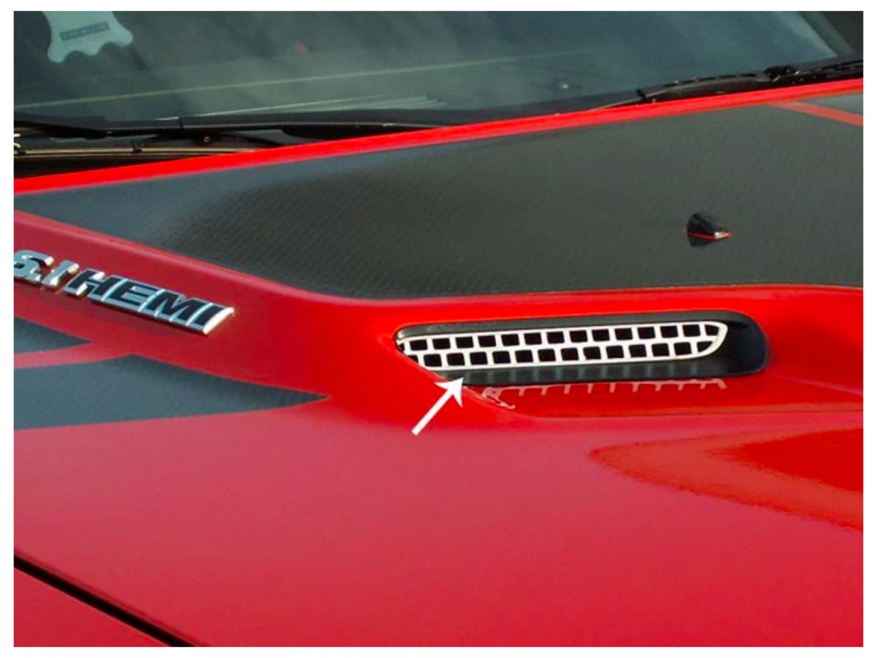 American Car Craft (ACC) 2008-2014 Dodge Challenger - Hood Scoop Grille Overlay Polished 2Pc