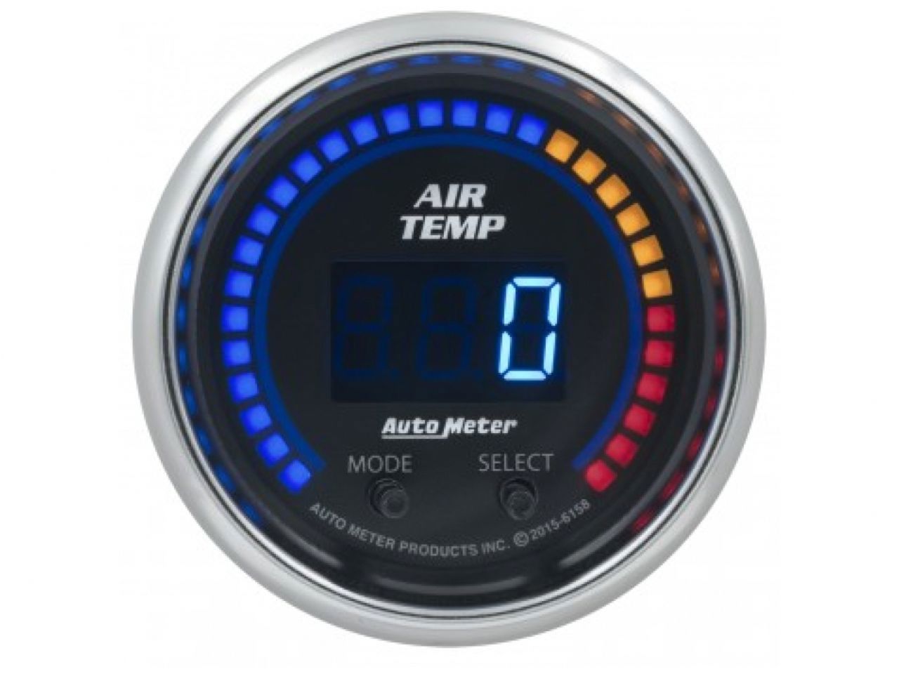 Autometer Gauge, Air Temp, Dual, 2 1/16", 0-300 Deg F, Digital, Cobalt