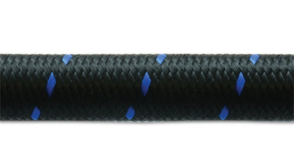 Vibrant 2ft Roll of Black Blue Nylon Braid Flex hose; AN Size: -12; Hose ID: 0