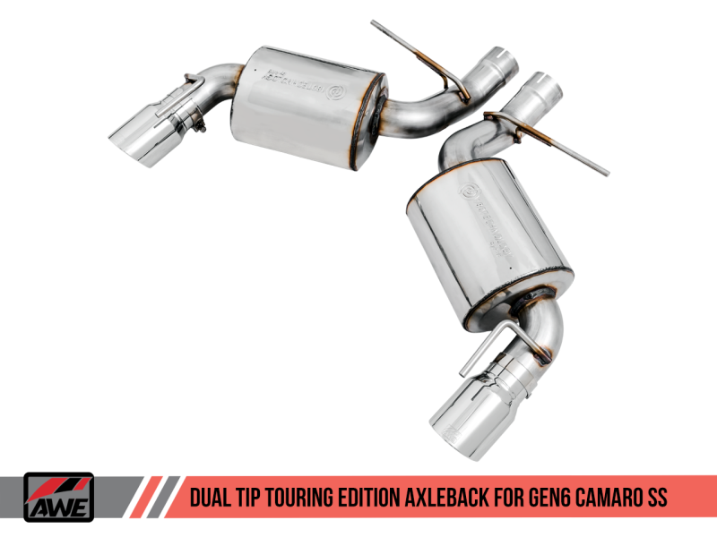 AWE Tuning 16-18 Chevrolet Camaro SS Axle-back Exhaust - Touring Edition (Chrome Silver Tips) 3015-32103 Main Image