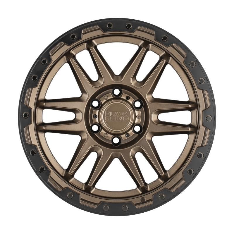 Black Rhino Apache 17x8.5 5x127 ET-18 CB 71.6 Matte Bronze w/Black Lip Edge & Bolts Wheel 1785APC-85127Z71 Main Image