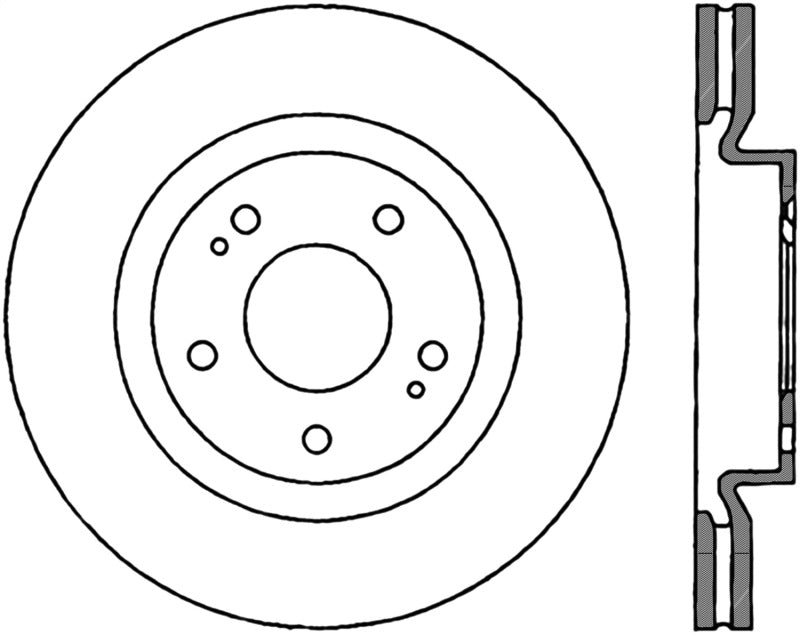 StopTech Sport Cross Drilled Brake Rotor; Front Left