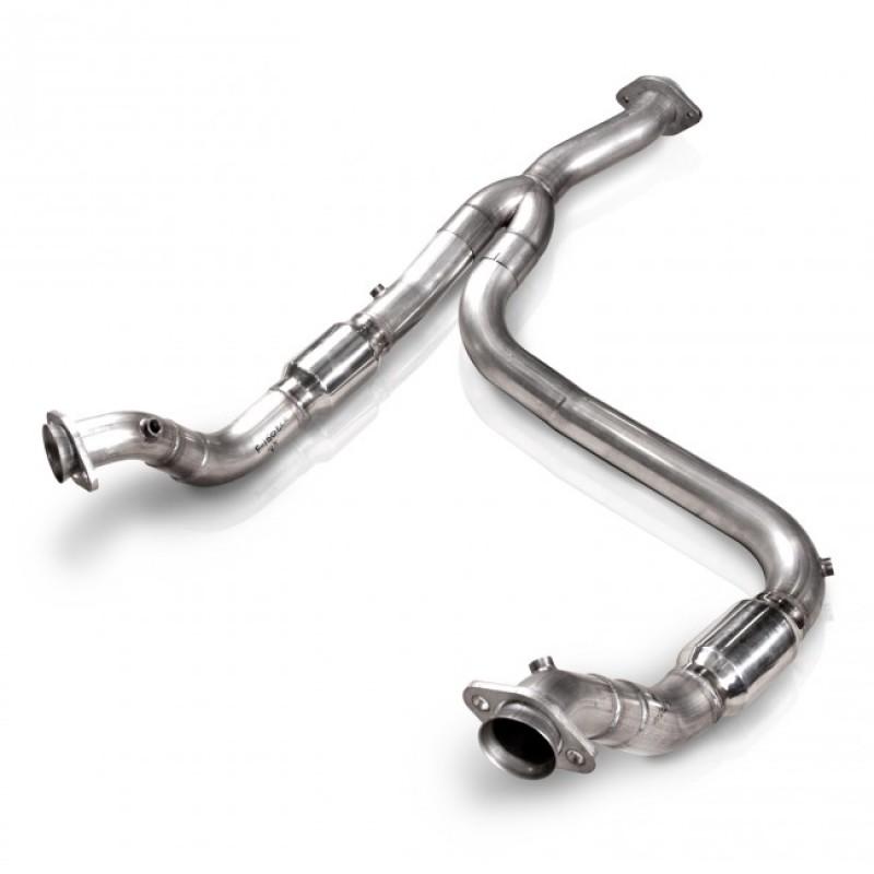 Stainless Works 2011-14 F-150 3.5L 3in Downpipe High-Flow Cats Y-Pipe Factory Connection FTECODPCAT Main Image