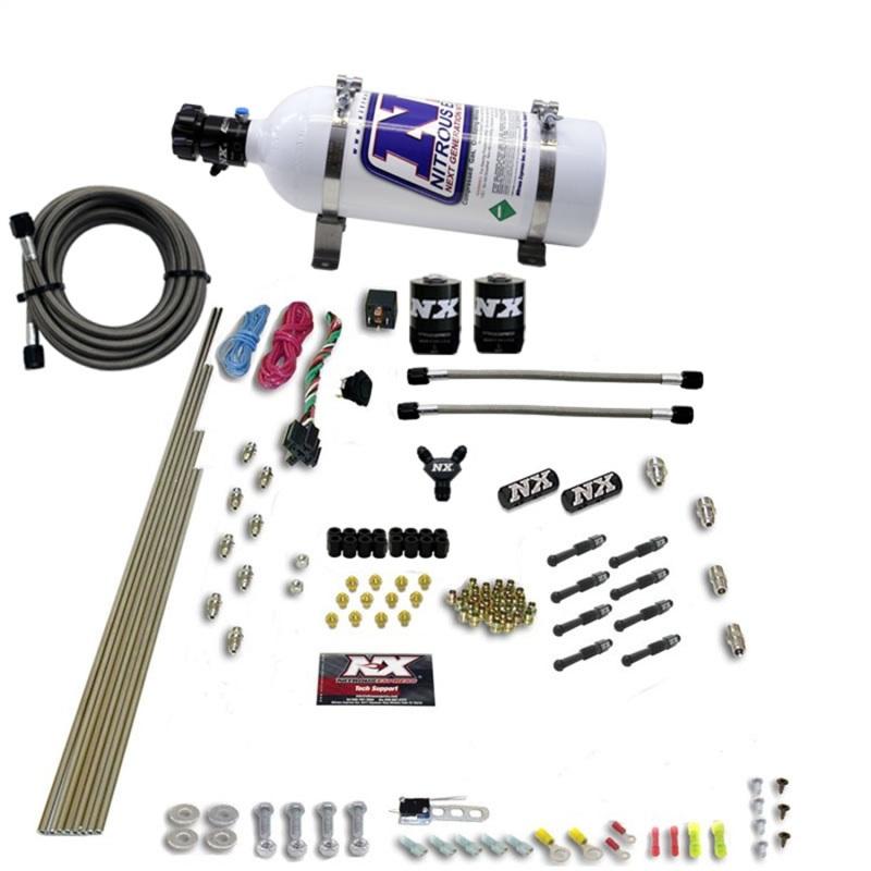 Nitrous Express 8 Cyl Dry Direct Port 2 Solenoids Nitrous Kit (200-600HP) w/5lb Bottle 93006-05 Main Image