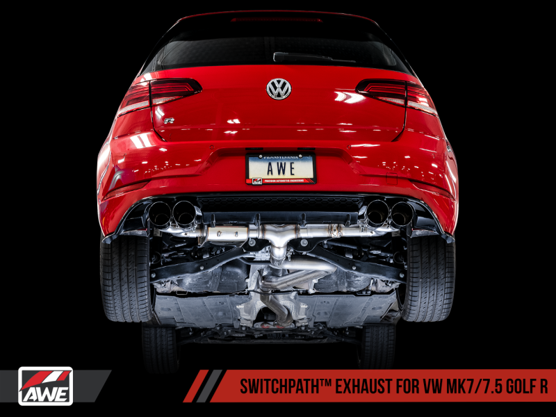 AWE Tuning MK7.5 Golf R SwitchPath Exhaust w/Diamond Black Tips 102mm 3025-43070