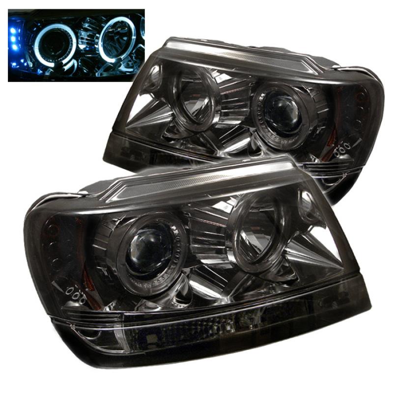 Spyder Jeep Grand Cherokee 99-04 Projector Headlights LED Halo LED Smke - PRO-YD-JGC99-HL-SMC 5011169 Main Image