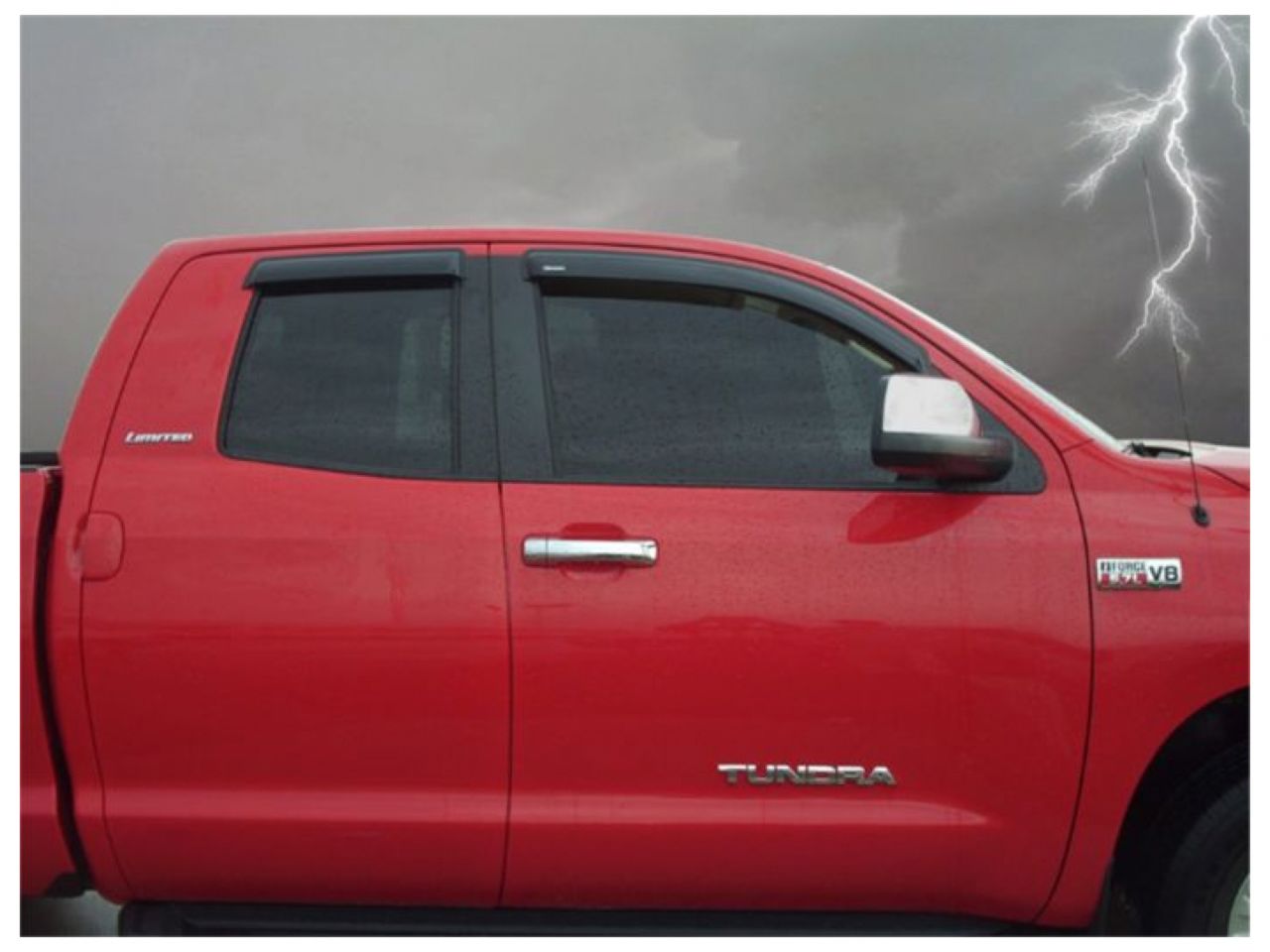 Stampede Tape-Onz Sidewind Deflector, Smoke, 4 pc. for 2007-2019 Toyota Tundra